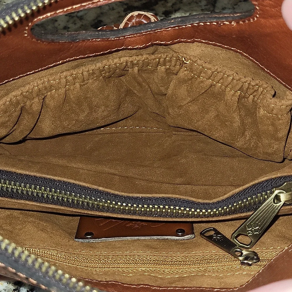 Patricia Nash Sora Braided Stitch Leather Cutout Satchel - Picture 8 of 13